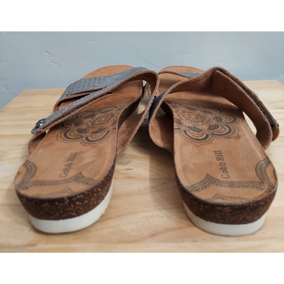 Rockport Cobb Hill Women's Silver Slip-on Sandals Shoes in size 10 - Picture 2 of 6